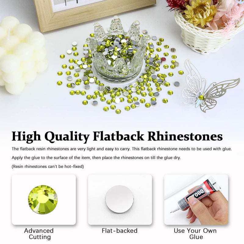 Briskbloom 4500PCS Resin Flatback Rhinestone, 2mm 3mm 4mm 5mm 6mm Lemon Yellow Flatback Rhinestones for Tumblers, Nails Art, Mugs, Bottles, Craft Decoration, Loose Bling Glitter Gem Stone - Image 3